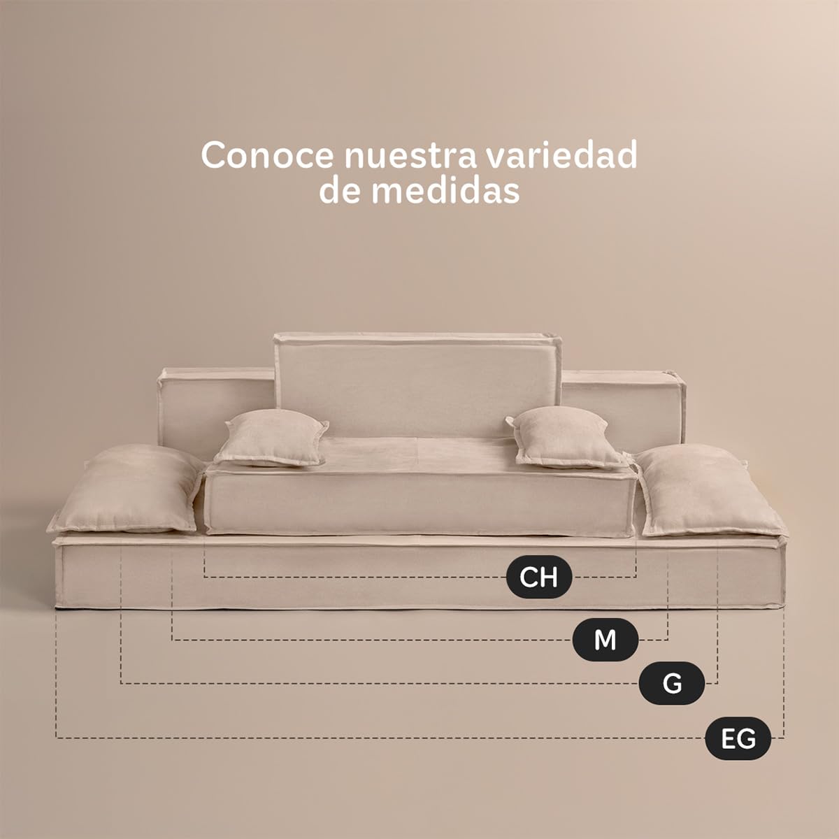 Sofá Cama Ortopédica ESQUIMAL Champagne con Funda Lavable para Perros y Mascotas Mediano