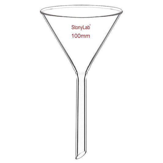 Embudo de Vidrio de Borosilicato Stonylab Transparente Tallo Corto 100 mm