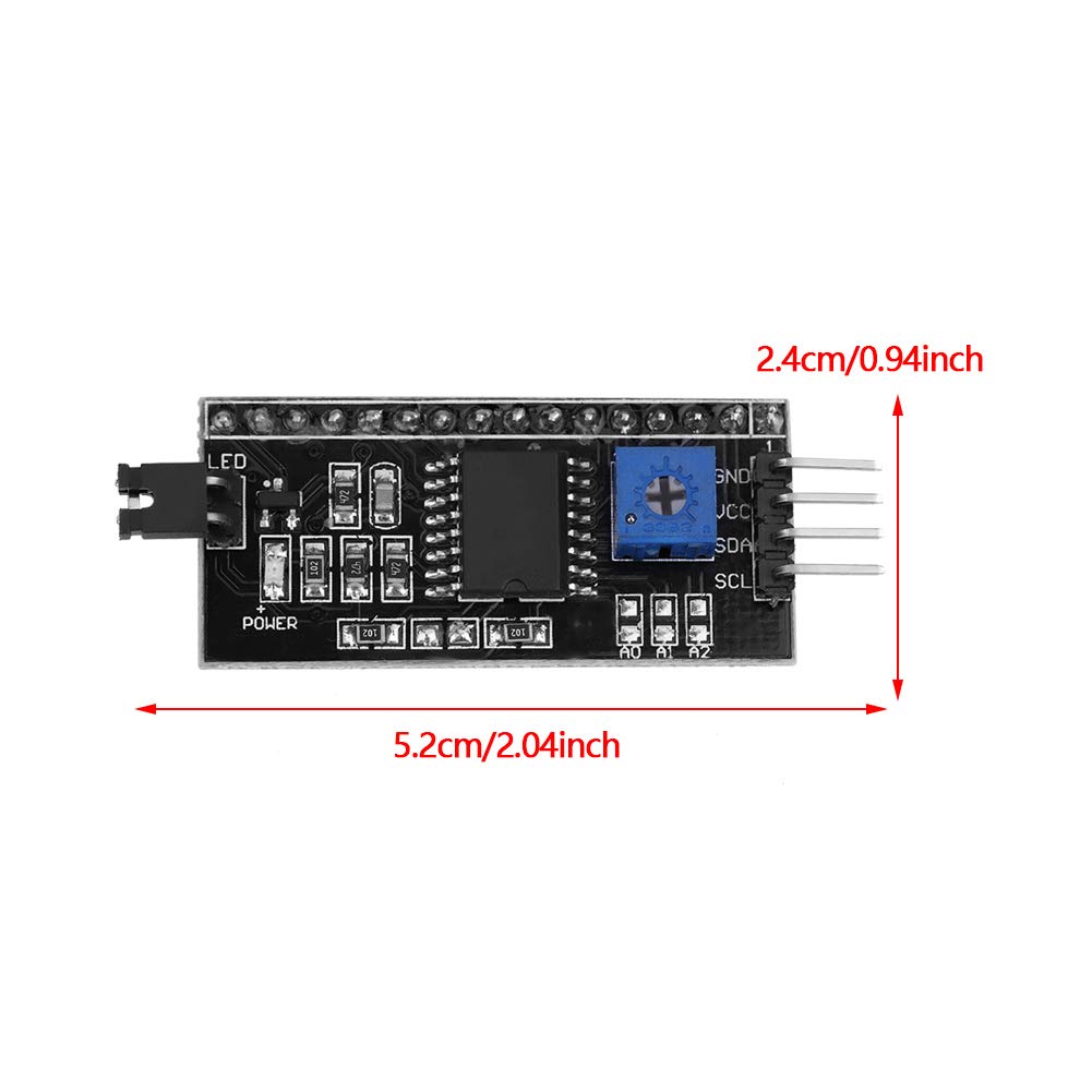Placa Adaptador IIC/I2C YWBL-WH 5V Convertidor Módulo para 1602 LCD
