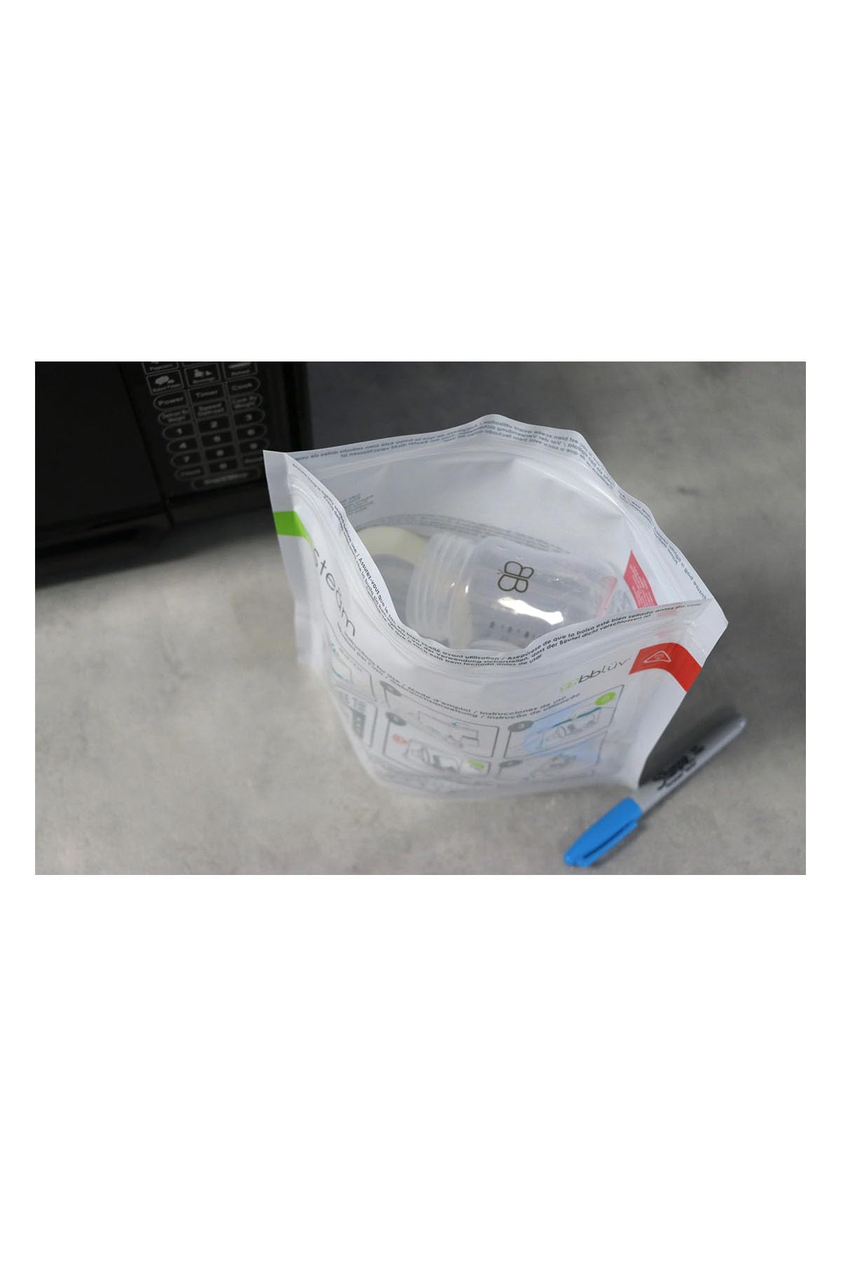 bblüv Steäm - Limpiador de biberones de microondas por vapor, 120 usos por paquete, reutilizable, sin BPA, limpiador de biberones, rápido y fácil