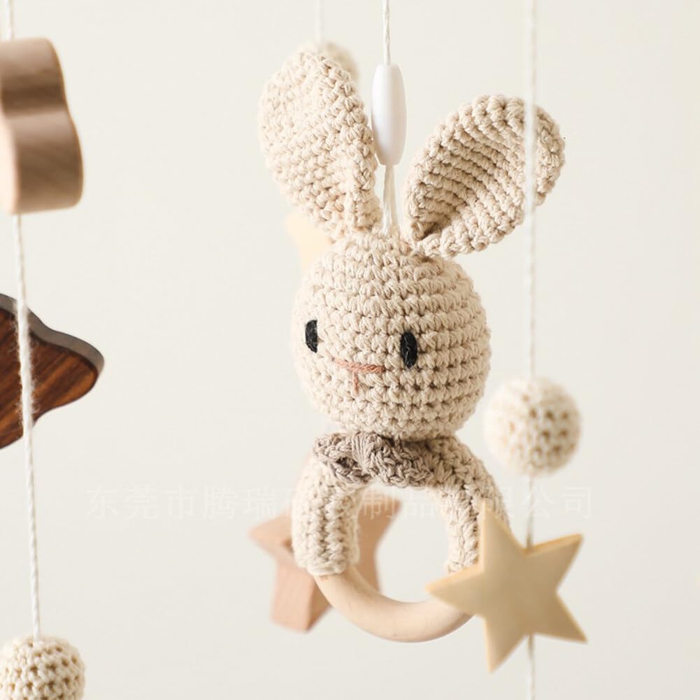 Decoración de cuarto de bebé, móvil para cuna, diseño de conejo, decoración de guardería, móvil para moisés, colgante de guardería y techo