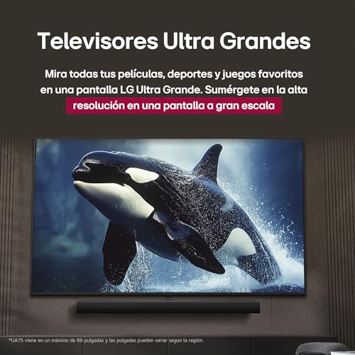 LG Pantalla 65 Pulgadas UHD AI UA7550 4K Smart TV 2025 65UA7550PSA | Sistema Operativo webOS | Identificación de Voz AI | HGIG Mode Channels | Sport Alert | HDR10 | Control Magic Remote AI