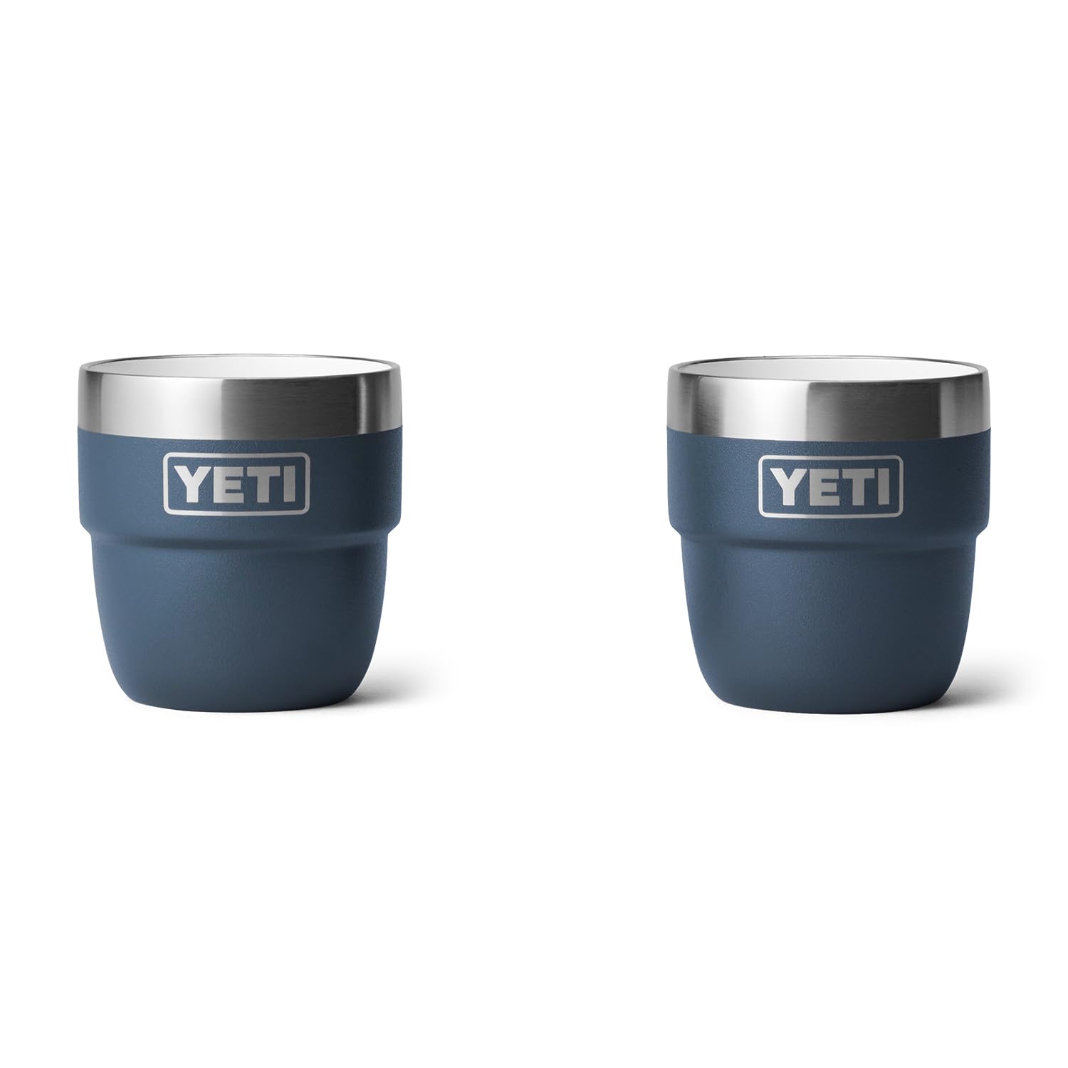 Taza de Acero Inoxidable YETI Azul Marino con Aislamiento al Vacío, 4 Onzas, Apilable, Paquete con 2 Tazas