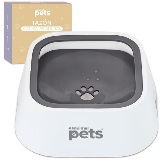 Plato Esquimal Gris Blanco Antisalpicaduras para Perro 1.5 LTS