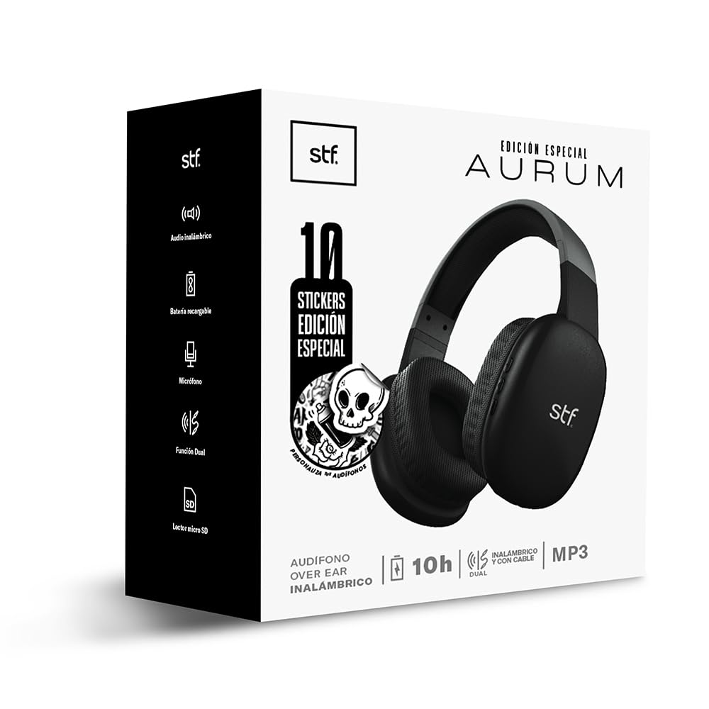 Audífonos De Diadema STF Negro Conexión 5.0 y Micrófono Incorporado Modelo 2025