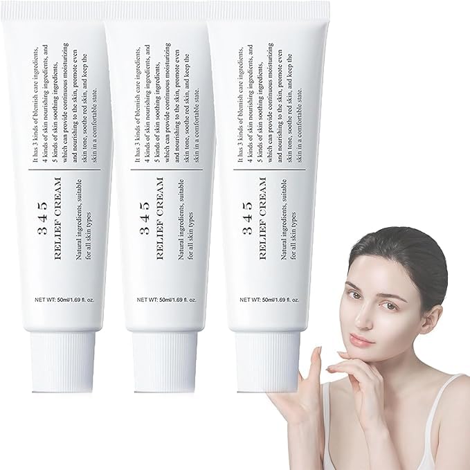Zyjaocve 345 Korean Soothing Face Cream Set for Intensive Repair and Relief - 100% Effective Barrier Repair Moisturizer - 50ml (3PC)