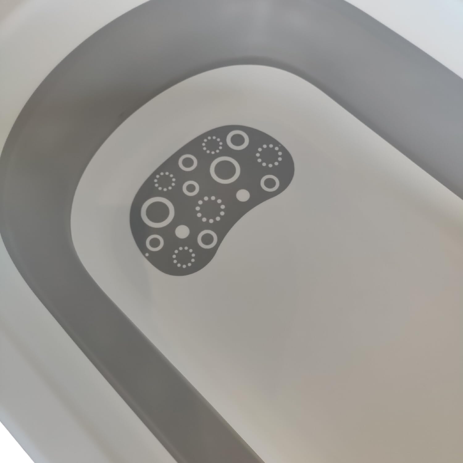 Bañera Plegable PAPU BABY Gris con Cojin para Bebés y Niños Pequeños