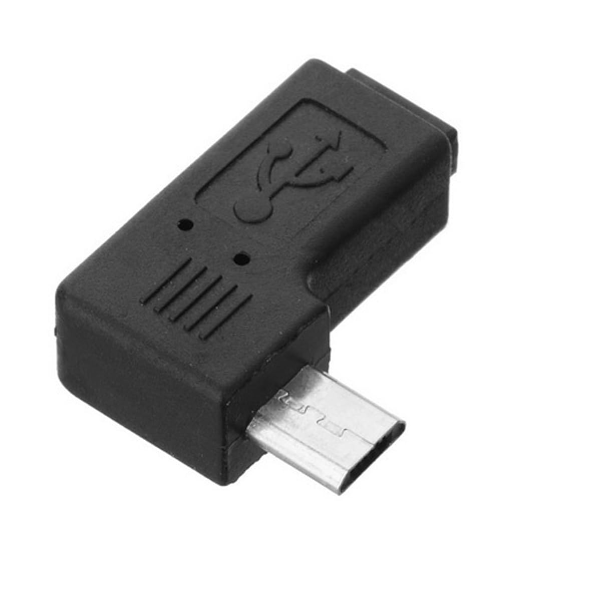 Adaptador Micro USB 5 Pines chenyang Negro Ángulo 90 Grados Paquete de 2 Piezas