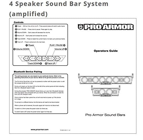 Sistema de Barra de Sonido Bluetooth Pro Armor AU51040 4 Altavoces Negro