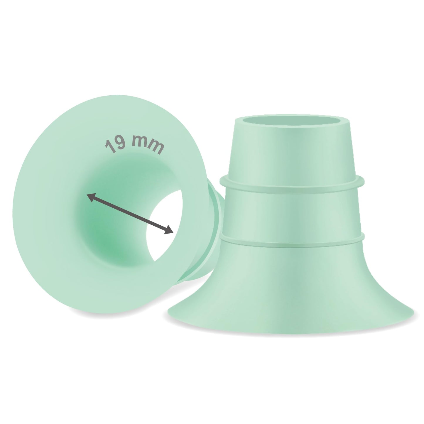 Maymom inserto de Embudo de 19 mm (verde) compatible con Elvie Single/Double Electric, copa portátil Elvie Stride de 24 mm, compatible con Medela PersonalFit Flex Shield, no es pieza de repuesto original de la bomba.