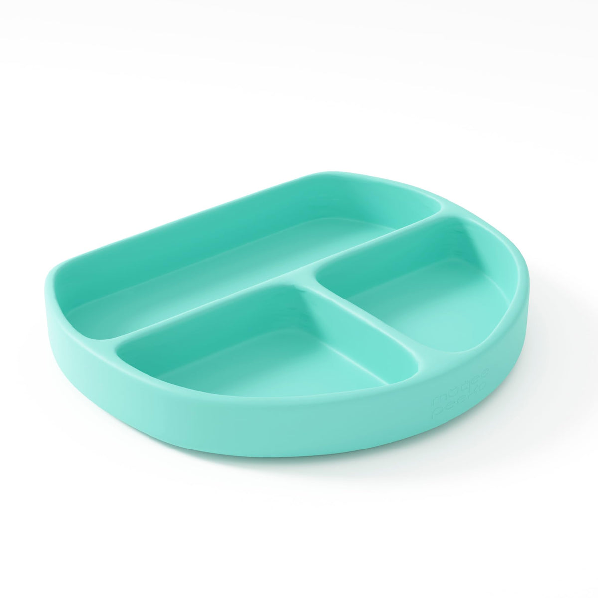 Muqee Peeko Platos de Silicona Baby Essentials para niños pequeños con 3 Compartimentos en Color Verde Menta. Platos para niños pequeños de 1 a 3 años - Silicona de Grado alimenticio.