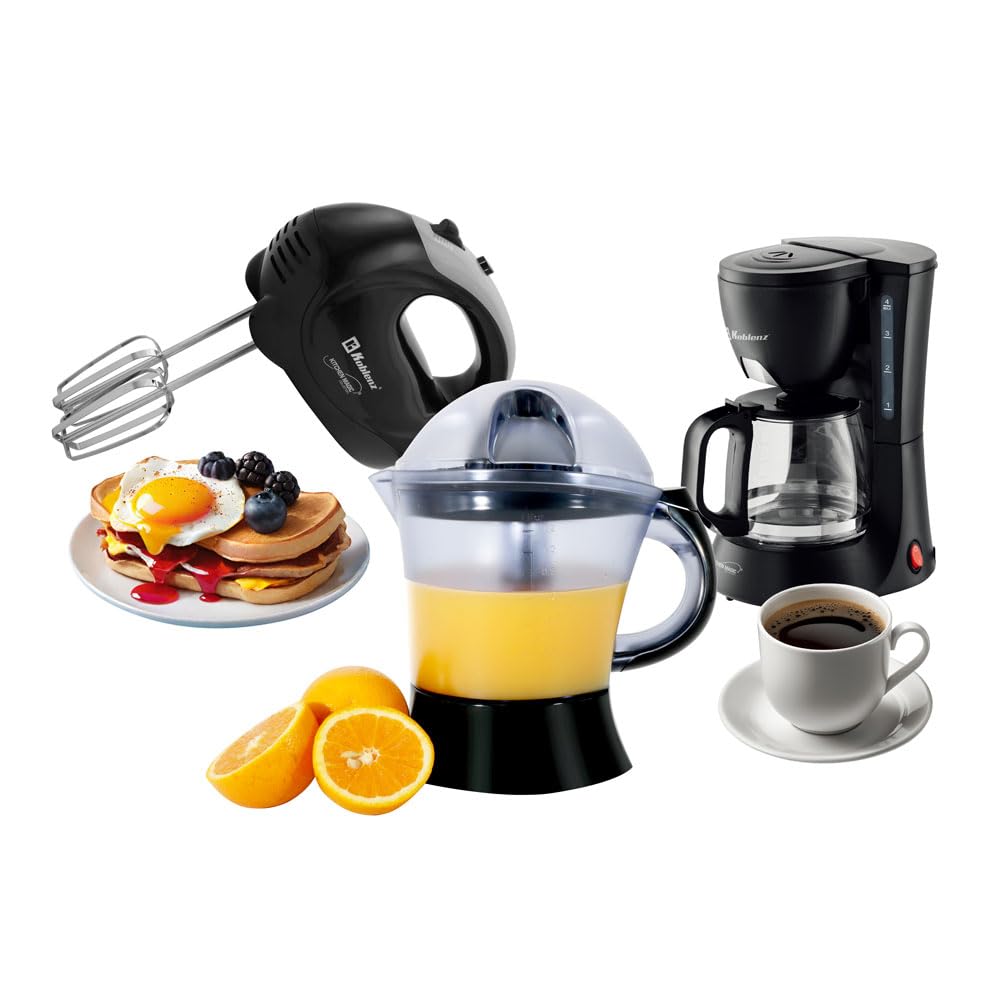 Electrodomésticos de Cocina Koblenz Rojo Combo de Iniciación con Cafetera de Goteo, Batidora de Mano y Exprimidor de Cítricos