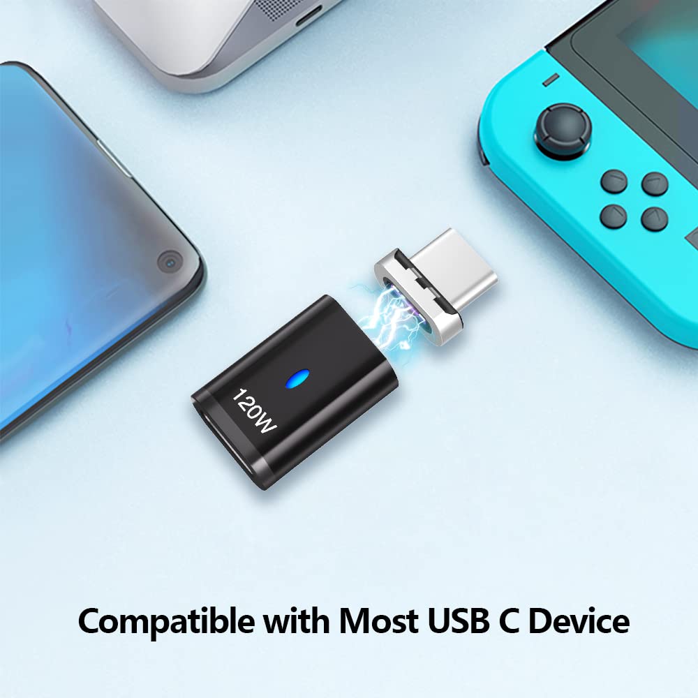 Adaptador Magnético USB C SHEEAST Plata 120 W Paquete de 3 Unidades Compatible con MacBook Pro/Air iPad Pro