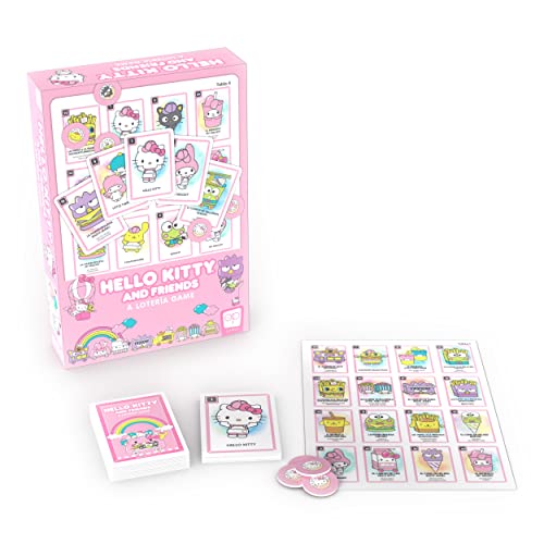Juego de Lotería Tradicional USAopoly Hello Kitty y Amigos con Ilustraciones Personalizadas e Inspiración en la Cultura Mexicana