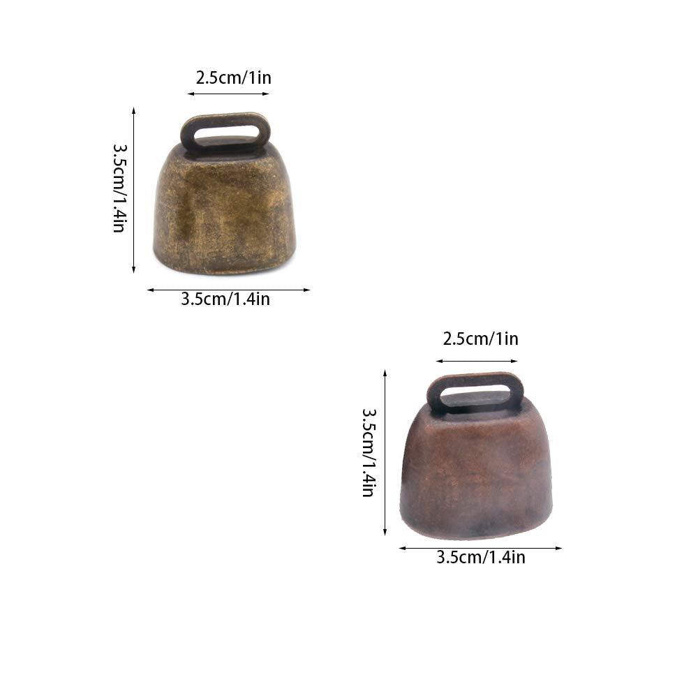Campanas de Pastoreo de Cobre Bronce Rojo 5 Piezas para Animales y Accesorios Antirrobo