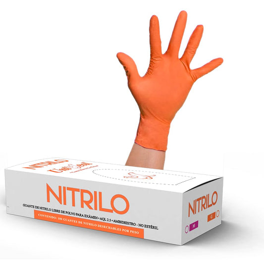 Guante de Nitrilo (G, Naranja)