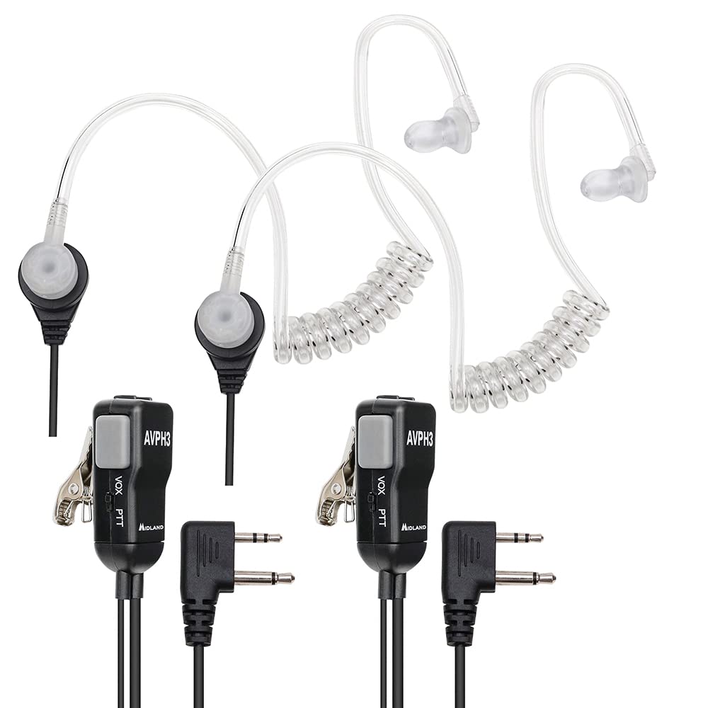Auricular Surveillance Midland Negro Doble Pack para Radio de 2 Vías