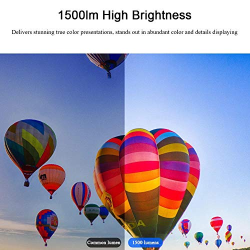 Mini Proyector LED Portátil de Alto Brillo 1500lm 1080P Home Theater HD con Soporte HDMI VGA AV USB Micro SD