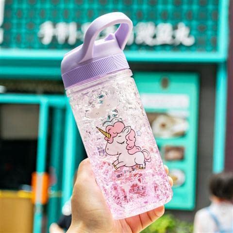 Botella de Agua OOTD Unicornio con Pajita y Cerradura para Niñas