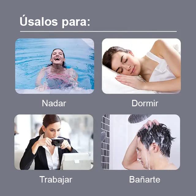 Tapones para los Oídos Silicona Blanco Reducción de Ruido Alta Calidad 32 dB Impermeables con Estuche