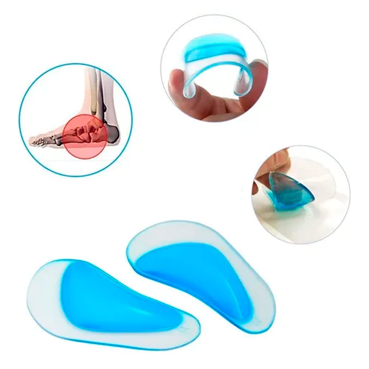 Plantillas Ortopédicas Gel Silicona Pie Plano Soporte Arco