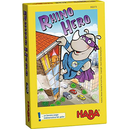 HABA Rhino Hero 302273: Juego de Azulejos, 2-5 Jugadores, 5+ Años, Familiar, Unisex, 5-15 Minutos, Español