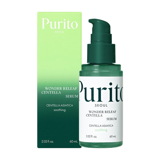 PURITO SEOUL Wonder Releaf Centella Serum Korean Centella, Ampoule, Soothing, Barrier Strengthening, Recovery Facial Serum for face, K-Beauty, 60ml 2fl.oz
