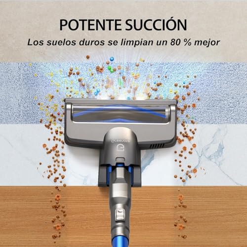 Greenote aspiradora inalambrica, 22000 Pa aspiradora de Mano 4 en 1, 200 W aspiradoras potentes con LED, Vacuum Cleaner de función de autoportante, Cepillo para Suelos Duros/pelos de Mascotas