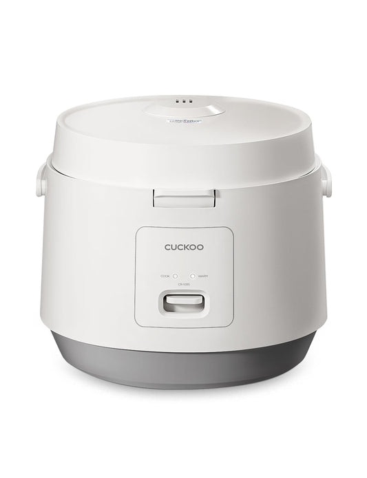 CUCKOO CR-1095 10 tazas (sin cocinar) / 20 tazas (cocidas) Arrocera básica y calentador con olla interior antiadherente, prensa de interruptor (blanco)