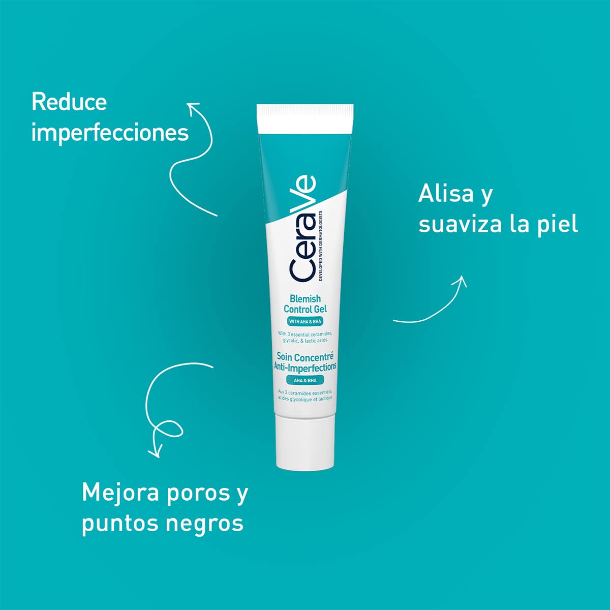Cerave Gel Facial tratamiento Anti-imperfecciones Para Piel Grasa o Acne, 40ml