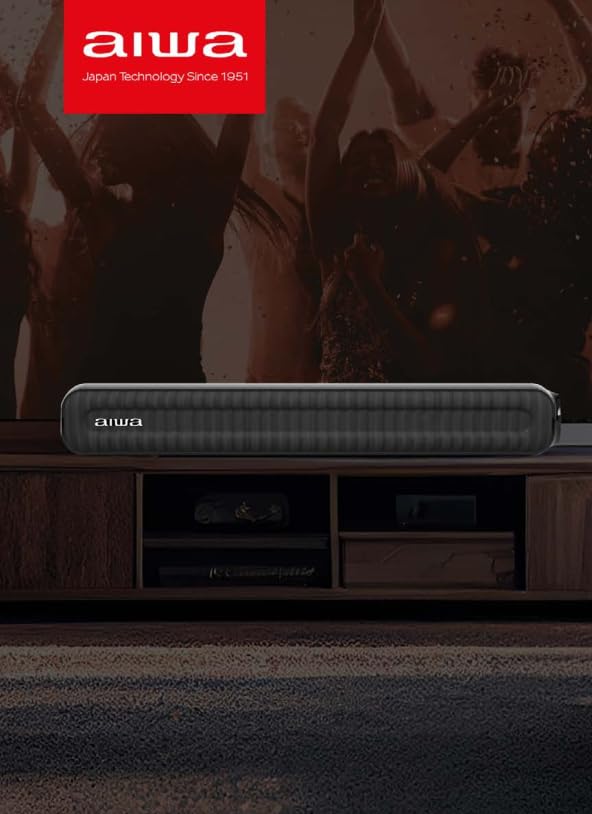 Barra de Sonido Aiwa AWSBH15 Negro 2.0Ch 300W con Bluetooth y Conectividad Versátil para TV