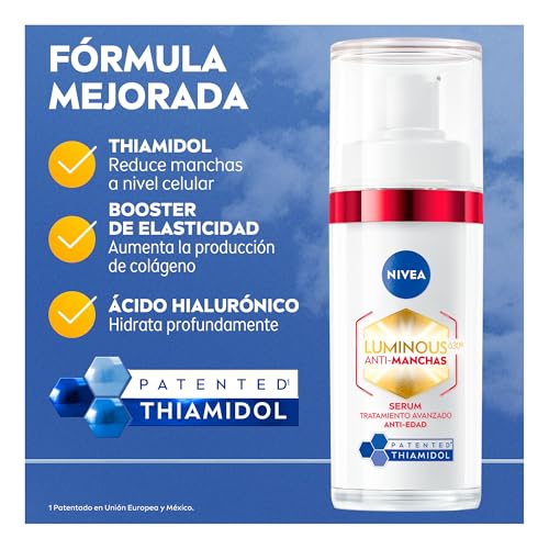 NIVEA LUMINOUS630 Anti-manchas Serum Facial Anti-Edad (30 ml) - Con Ácido Hialurónico y boost de colágeno, para una Piel Luminosa y visiblemente más joven.