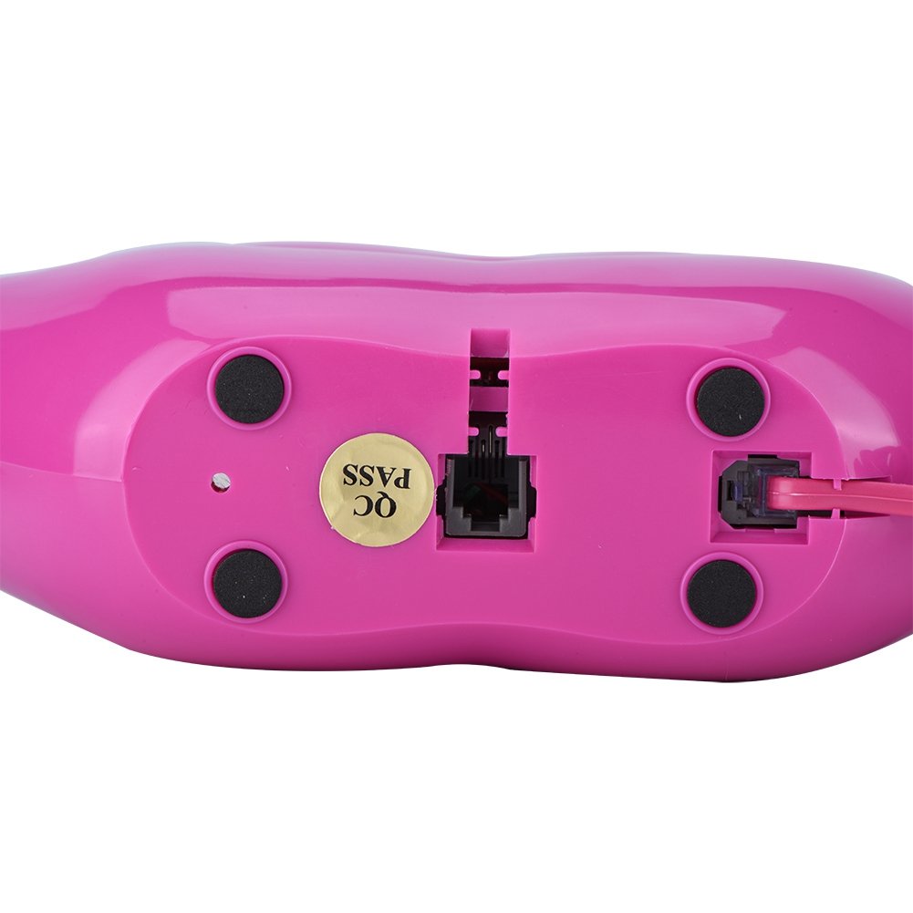 Fosa Labios Sexy teléfono Fijo por Cable, Divertido Rosa Labios Rojos Boca Caliente Beso plástico Creativo teléfono con Cable Fijo Teléfono de Escritorio para Oficina en casa