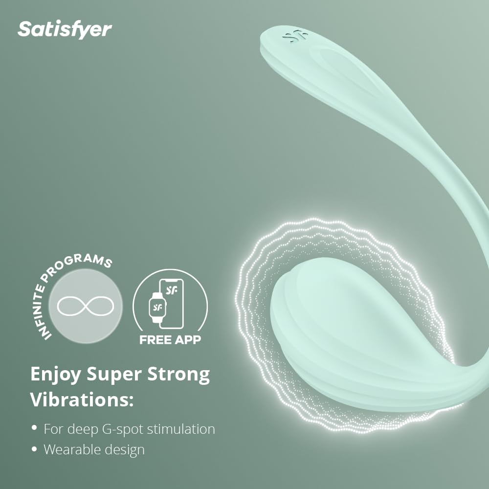Vibrador del Punto G Satisfyer Menta Recargable e Impermeable IPX7 con Aplicación Para Mujer