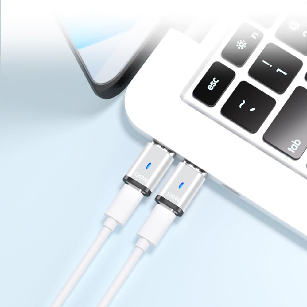 Adaptador Magnético SHEEAST USB C Negro 5 Pines 120W 480Mbps 2 Unidades