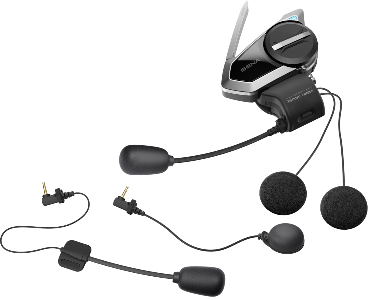 Auriculares Bluetooth Sena 50S Negro con Sonido Harman Kardon y Sistema de Intercomunicación de Malla