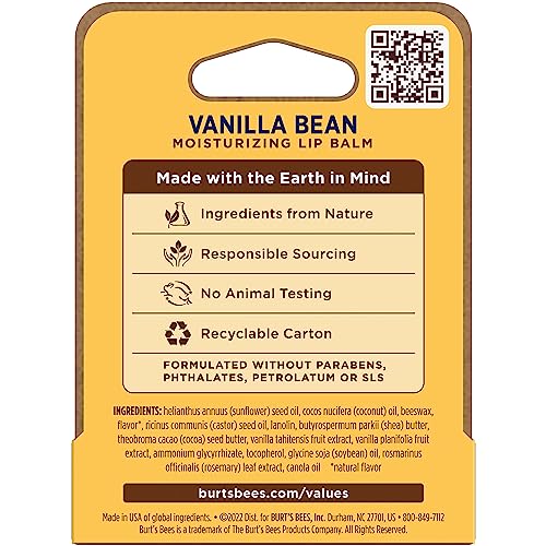 Burt’s Bees Lip Balm, Vanilla Bean Tube, 0.15 Ounce