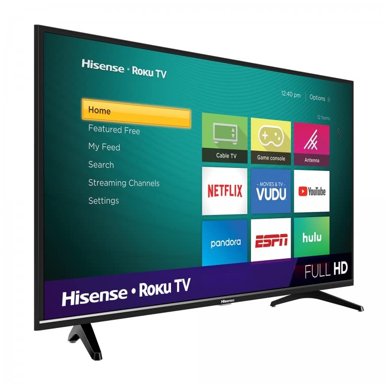 Hisense Television de 40" LED 1080P Full HD Smart TV Frecuencia de Actualización 60Hz Modo de Juego Sonido DTS TruSurround Funciona con Alexa y Google Assistant + Soporte de Pared 40H4030F