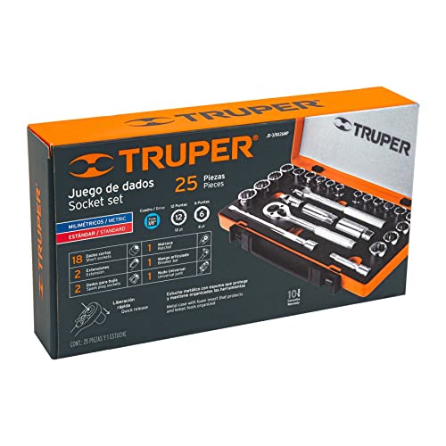 Juego de Autoclé Truper JD-3/8X26MP Mixto de 26 Piezas 3/8 Pulgadas
