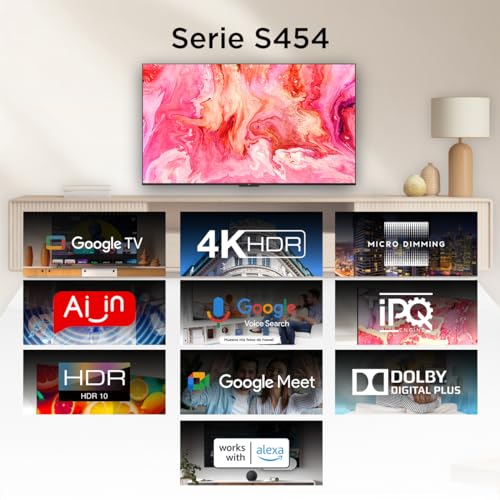 TCL Smart TV Pantalla 65" 65S454 Google TV UHD 4K Compatible con Alexa