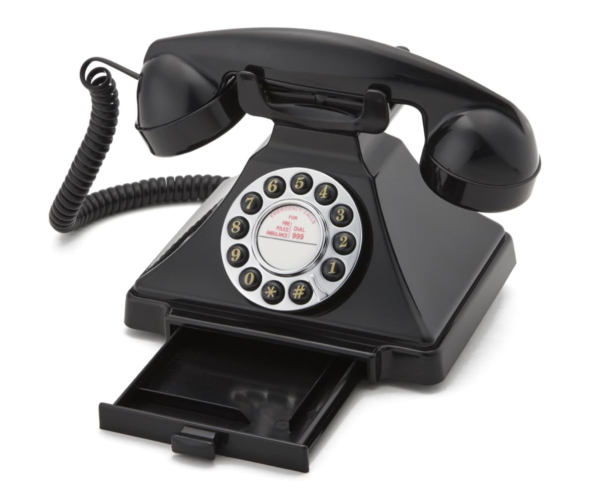 GPO GPOCARRB Carrington Classic Push Button Telephone Black