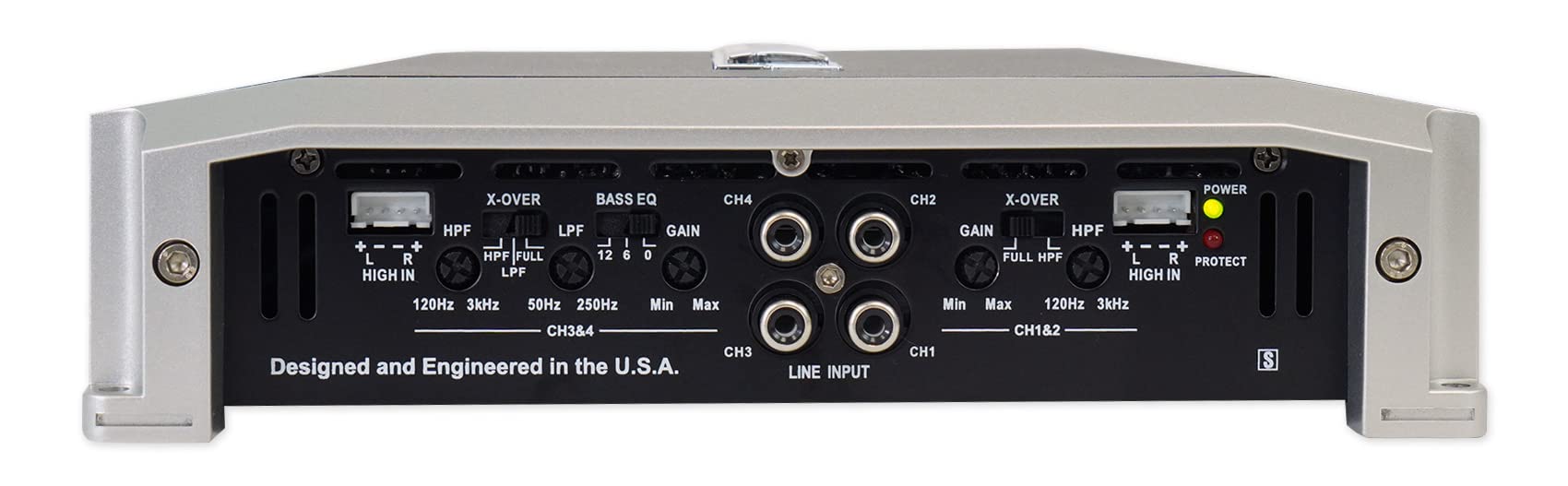 Autotek TA Series Amplificador de audio para coche de potencia máxima de 1200 W, diseño AB de clase de 4 canales, con rango de frecuencia de 10 Hz-20 kHz y mejora de graves de 12 dB, modelo TA-1255.4