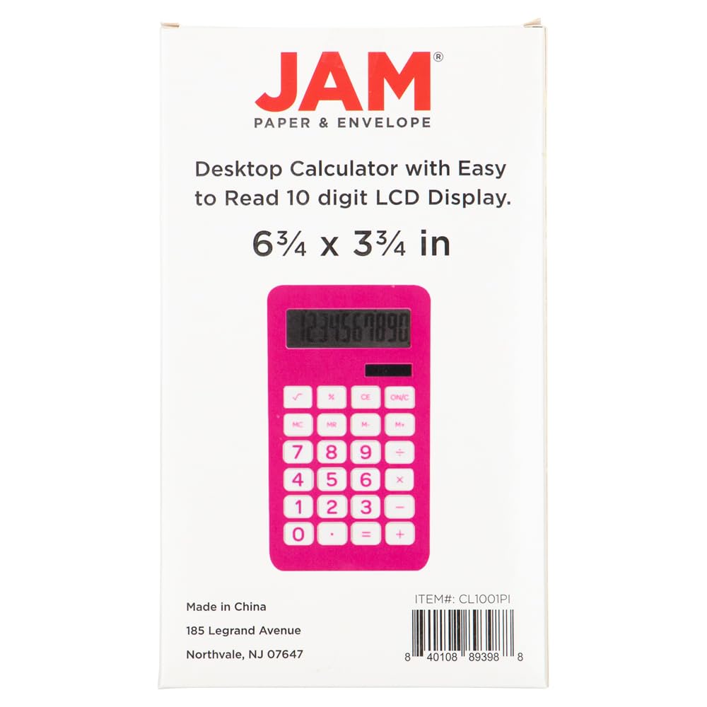 Calculadora JAM PAPER Rosa Fucsia con Pantalla LCD de 10 Dígitos