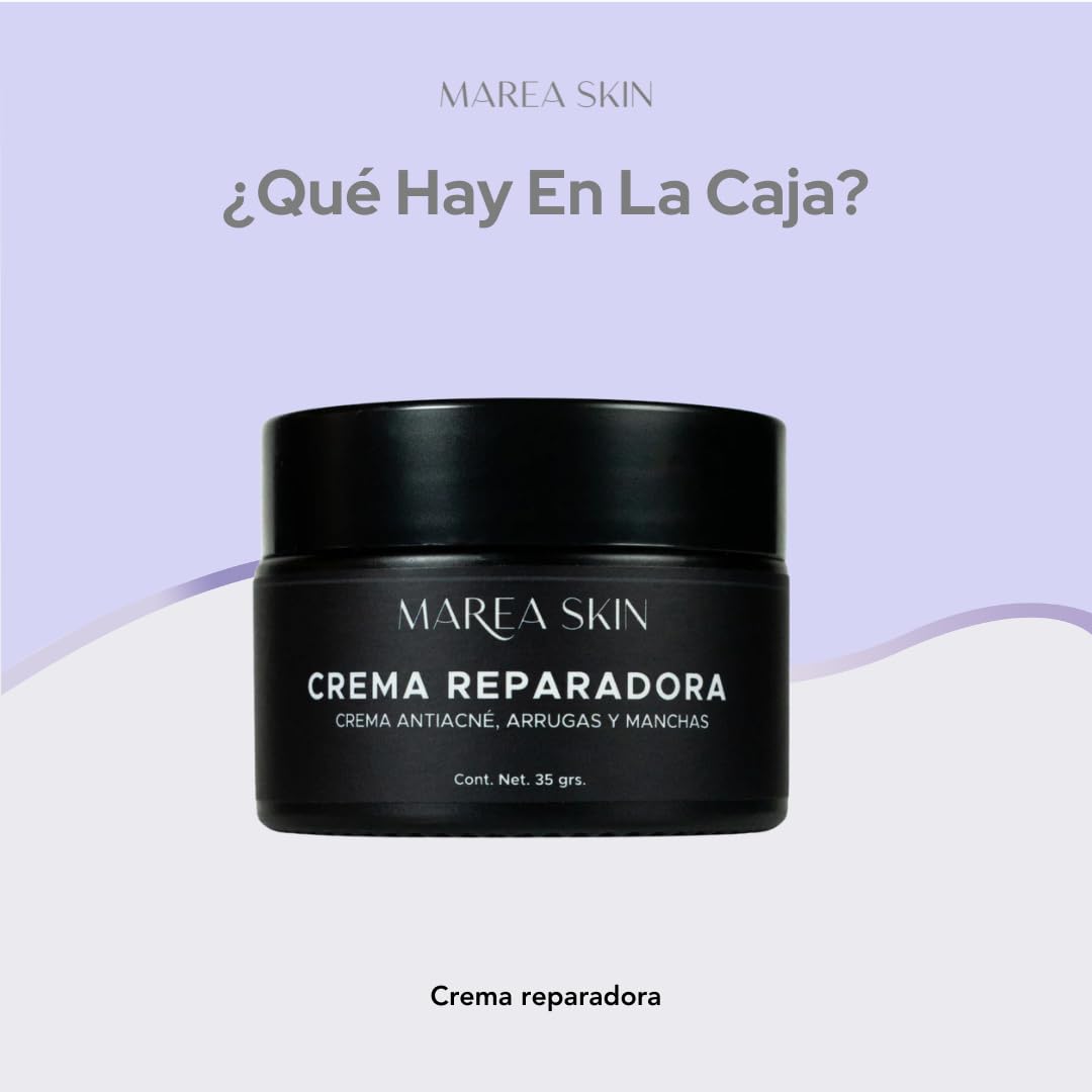 Crema Reparadora con Vitamina E, Orgánico Certificado , Anti Arrugas, Anti Acne, Anti Manchas, Libre de Parabenos y Fragancias, Humectante Facial Orgánico | 30 Días de Garantía | Marea Skin | Club Marea