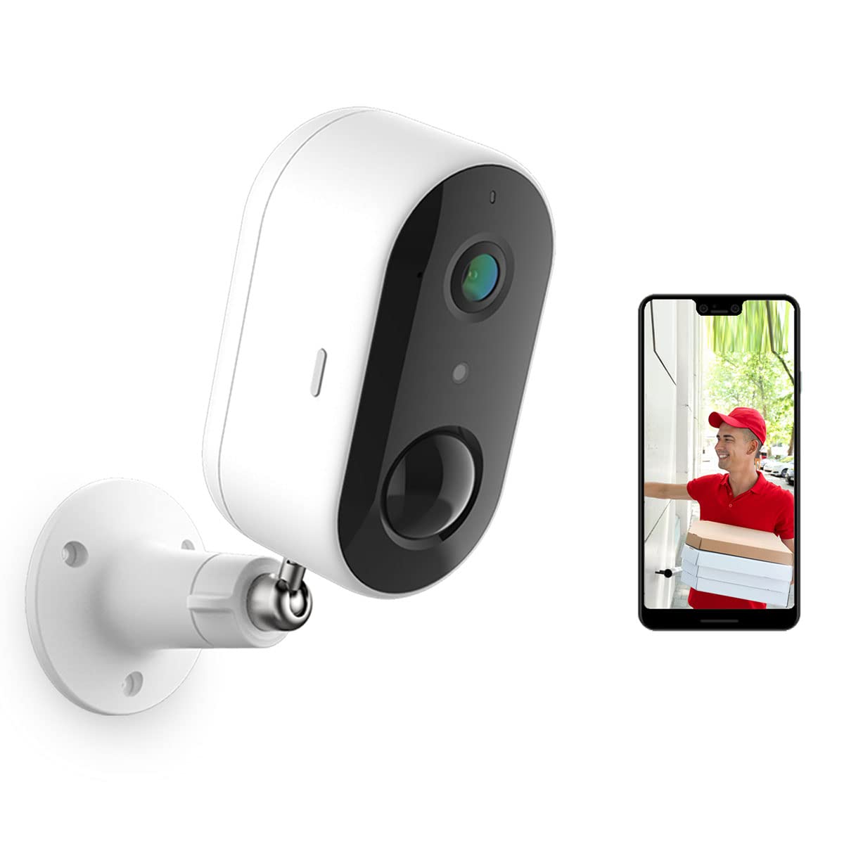 Cámara de Seguridad EASYTAO 2MP WiFi Recargable para Exteriores IP65 con Visión Nocturna Compatible con Alexa