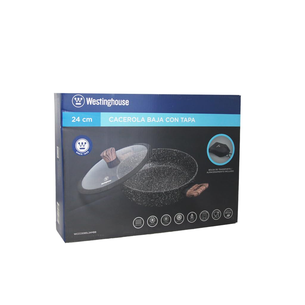 Arrocera Westinghouse Mármol Negro Antiadherente de 24 cm Madera