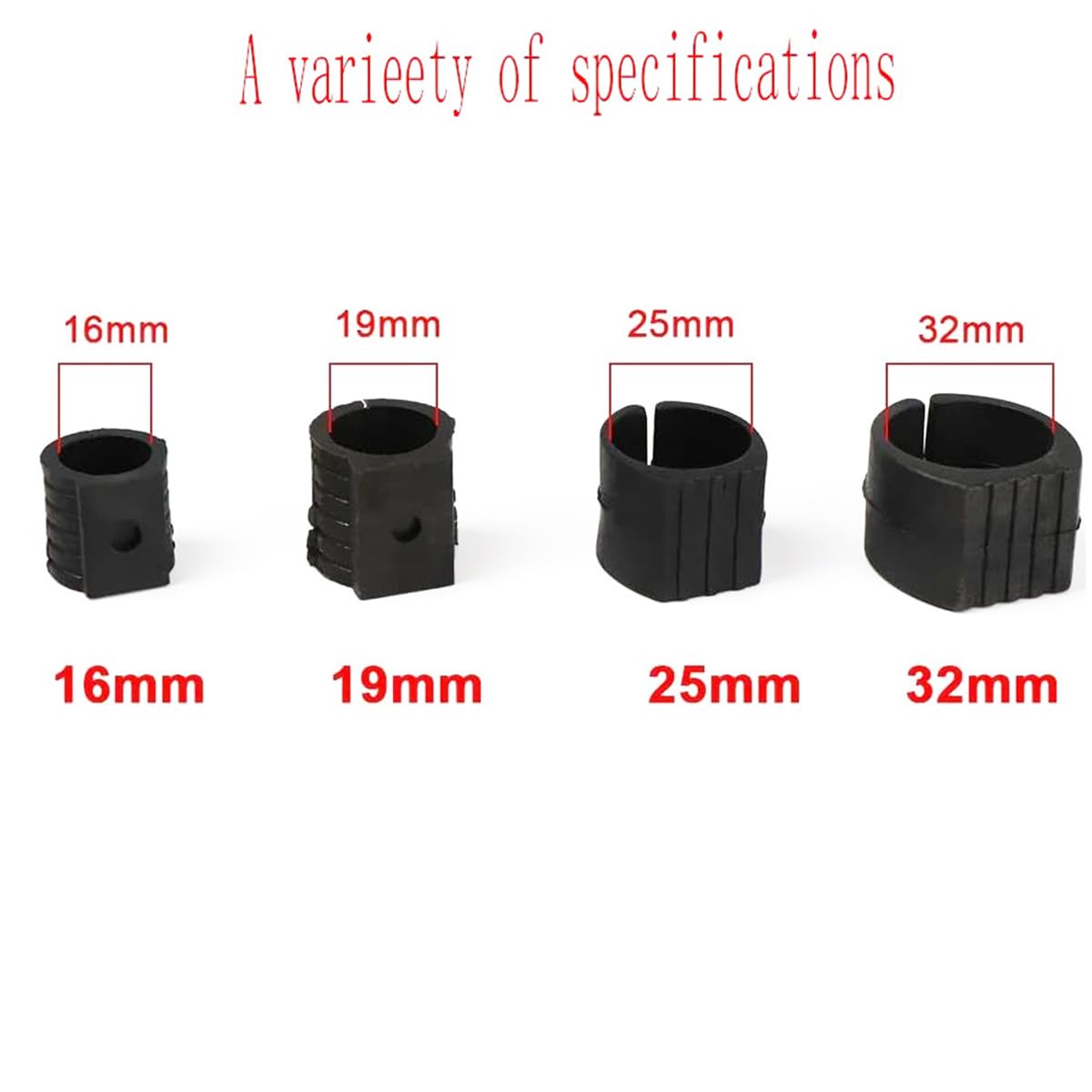 20 tapas de pie para silla con forma de U de 30 mm de diámetro (negro)