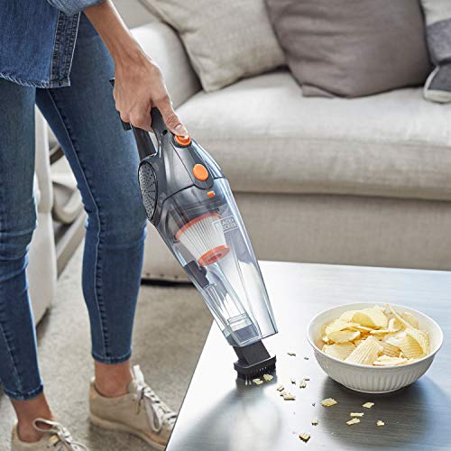 BLACK+DECKER Aspiradora Vertical, Gris metálico con Naranja