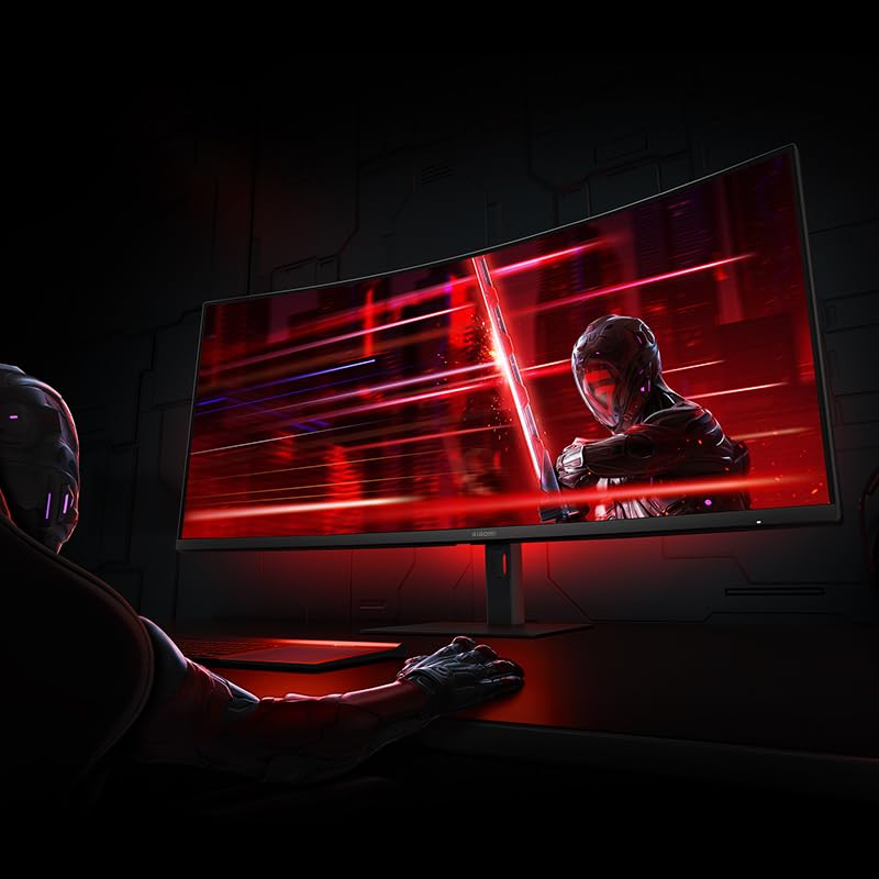 XIAOMI Curved Gaming Monitor G34WQi | 34" Panel VA WQHD (3440 * 1440) HDR 10 180Hz | Amplia Gama de Colores | Luz Led RGB Trasera | AMD Freesync Premium | 1ms MPRT | Altura Ajustable