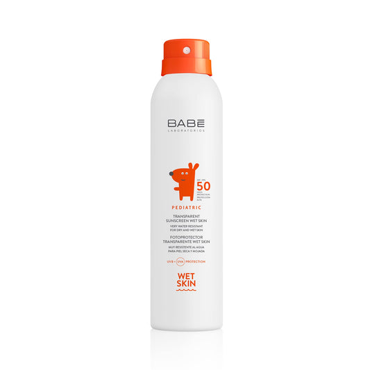Protector Solar Pediátrico BABÉ Transparente Fotoprotector SPF 50 Wet Skin